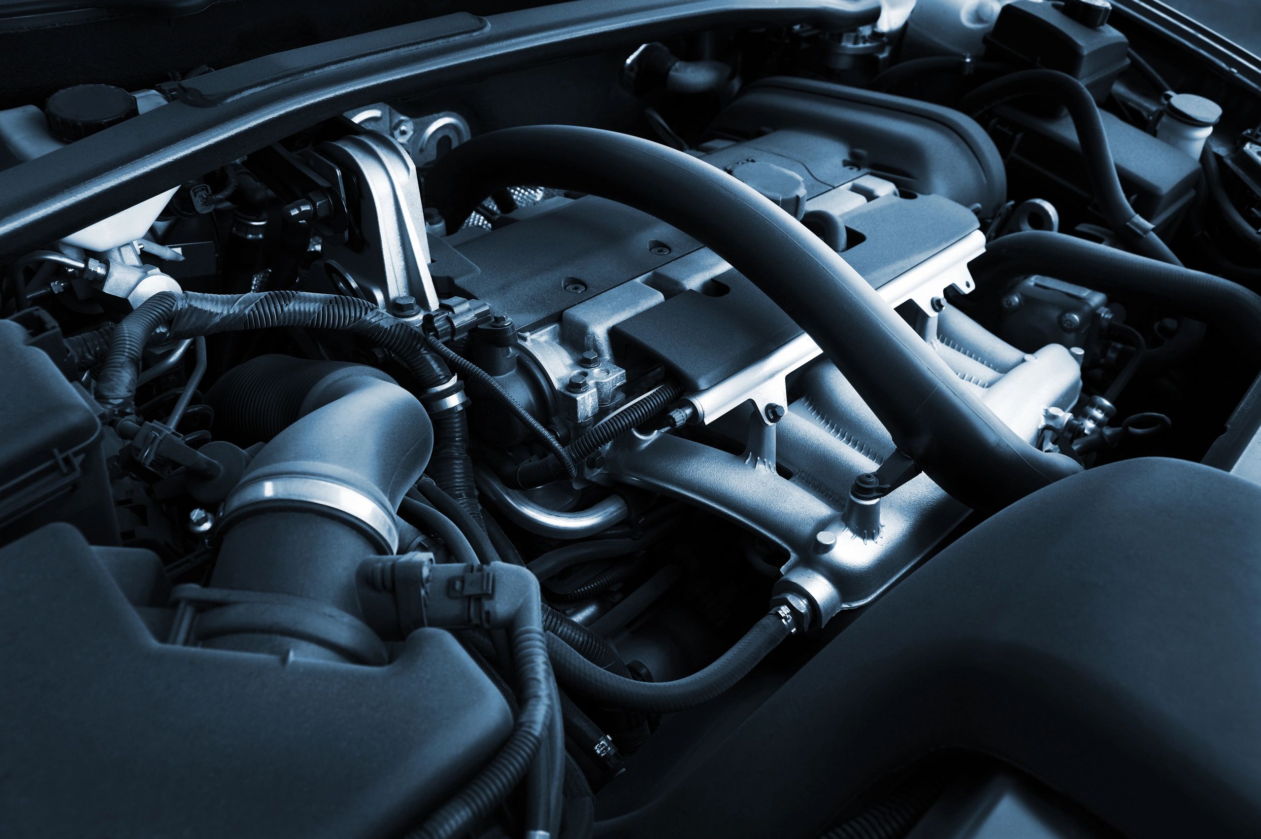 High-performance car engine detail